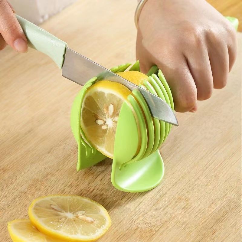 Kitchen Fruit Slicer Vegetable Tomato Clip Holder Lemons Potato Cutter Tool  Pickle Container For Restaurant - Temu