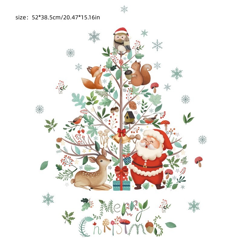 Christmas Window Clings Decorative Santa Claus Stickers