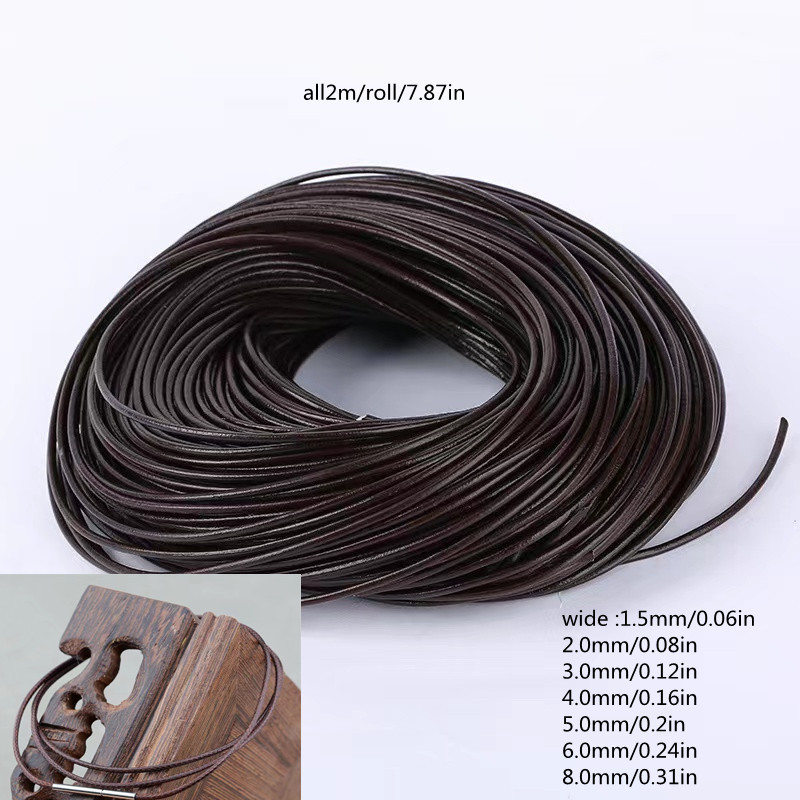 1mm 1 5mm 2 mm Cuerda Cuero para Manualidades Cordón de Cuero