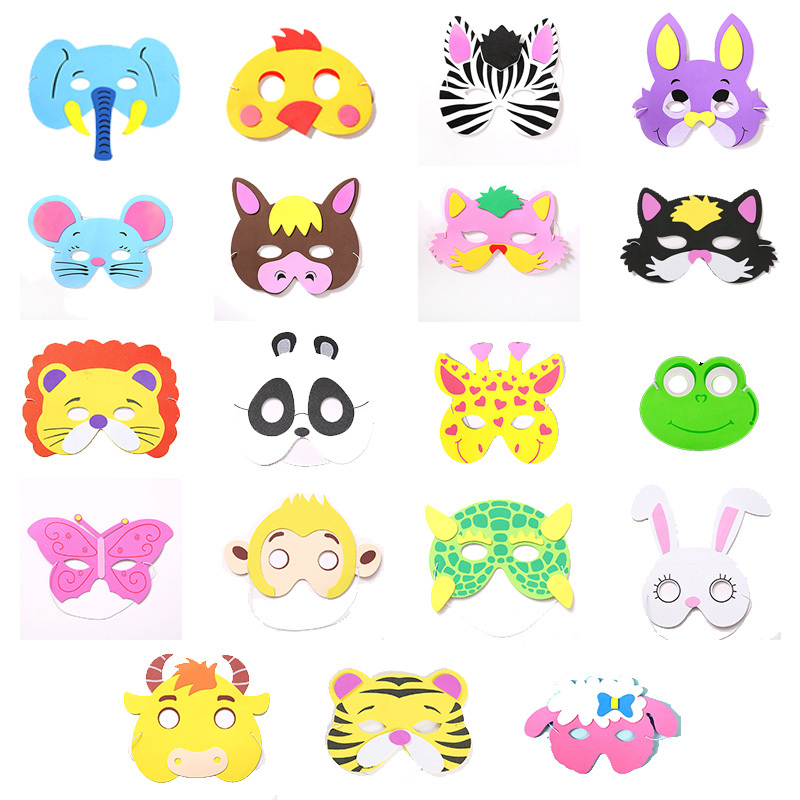 Masque animal 12 pcs - Ensemble'animaux de la Jungle et du Safari