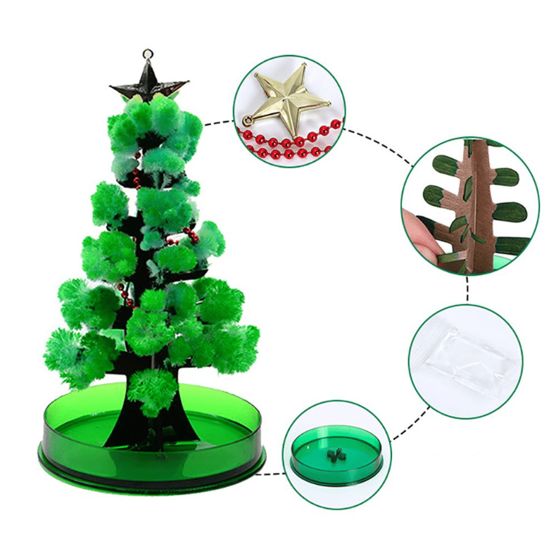 1pc magic growing christmas tree paper crystal trees blossom toys diy fun xmas gift for adults kids home festival party decor props details 4