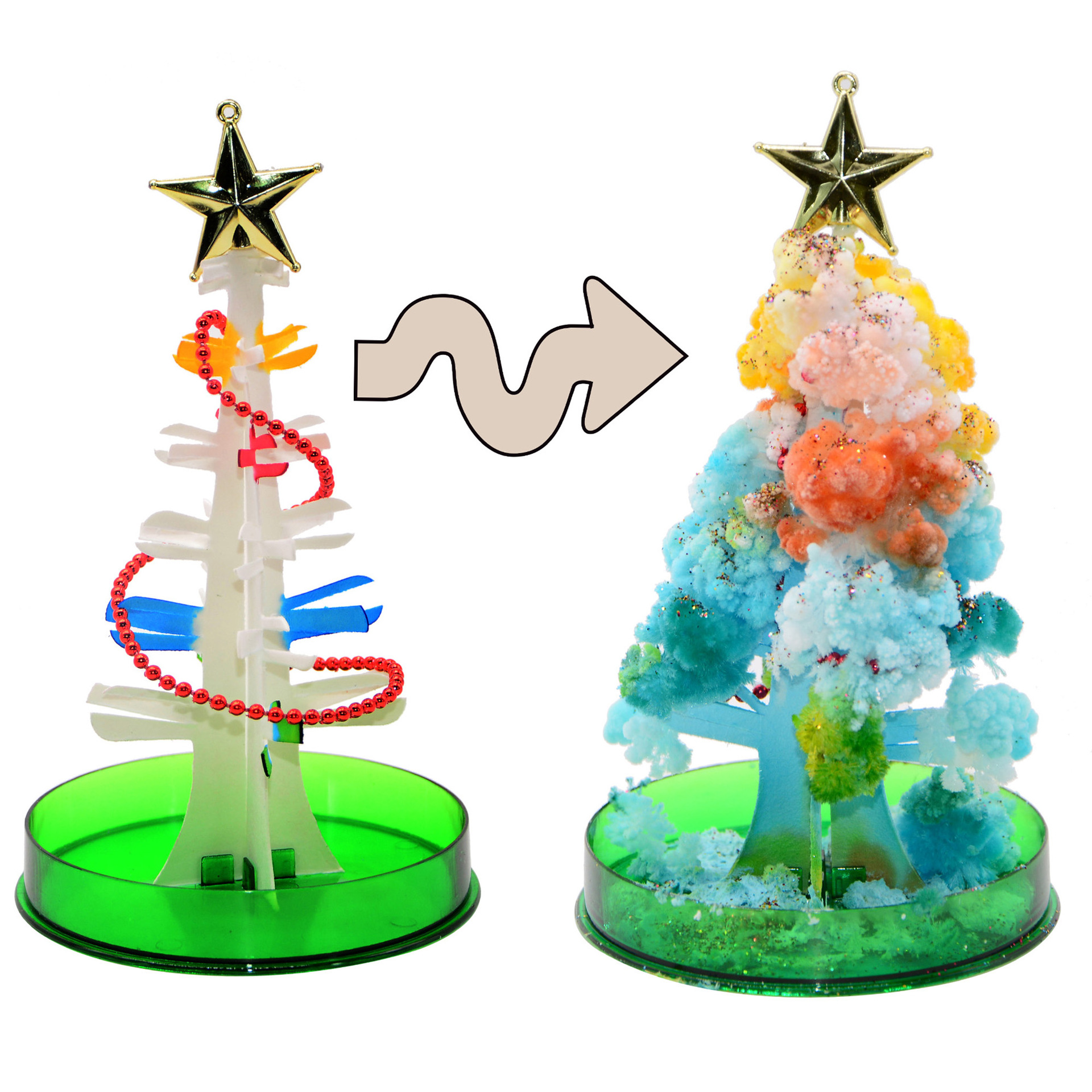 1pc magic growing christmas tree paper crystal trees blossom toys diy fun xmas gift for adults kids home festival party decor props details 6