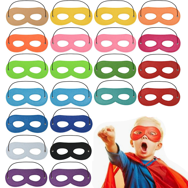 9 Uds. Máscaras de fieltro de superhéroe para niños máscaras de superhéroe  con cuerda elástica fiesta Cosplay favorece máscaras para fiesta de  Halloween