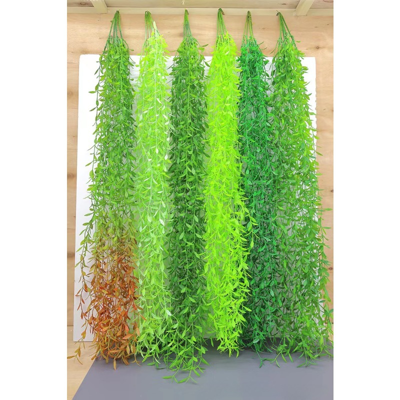 

5pcs River Dragon Vine Simulated Plants, Artificial Green Weeping Willow Wall Hanging, Wall Decoration For Garden Party Holiday Decoration, Available Indoor And Outdoor