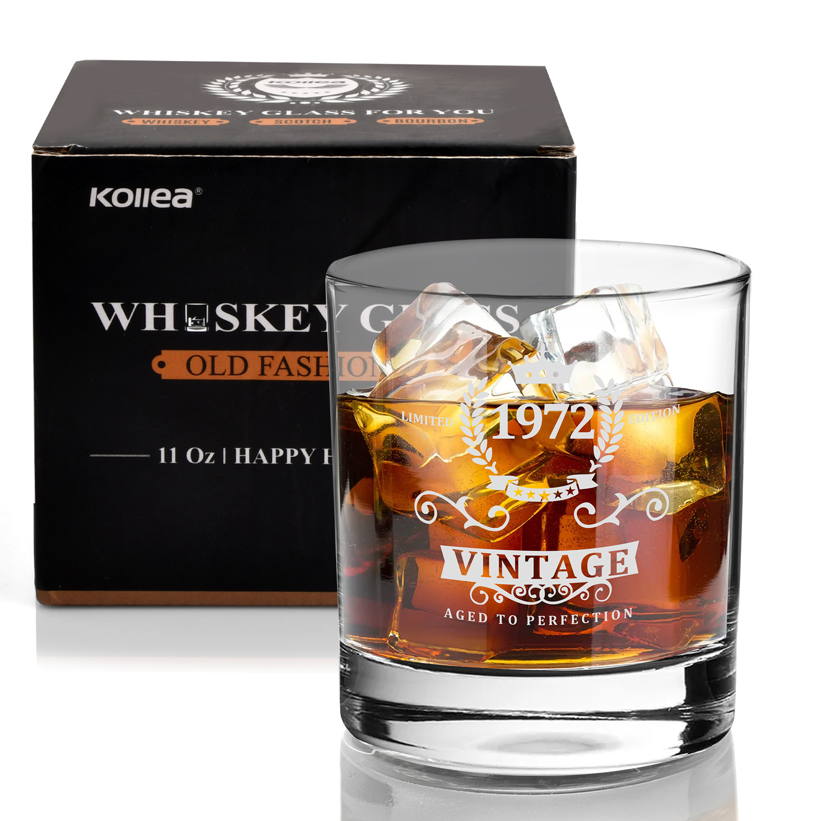 Whiskey Glasses Set of 6 Old Fashioned Cocktail Scotch Bourbon Rum Bar Cups  6 Oz