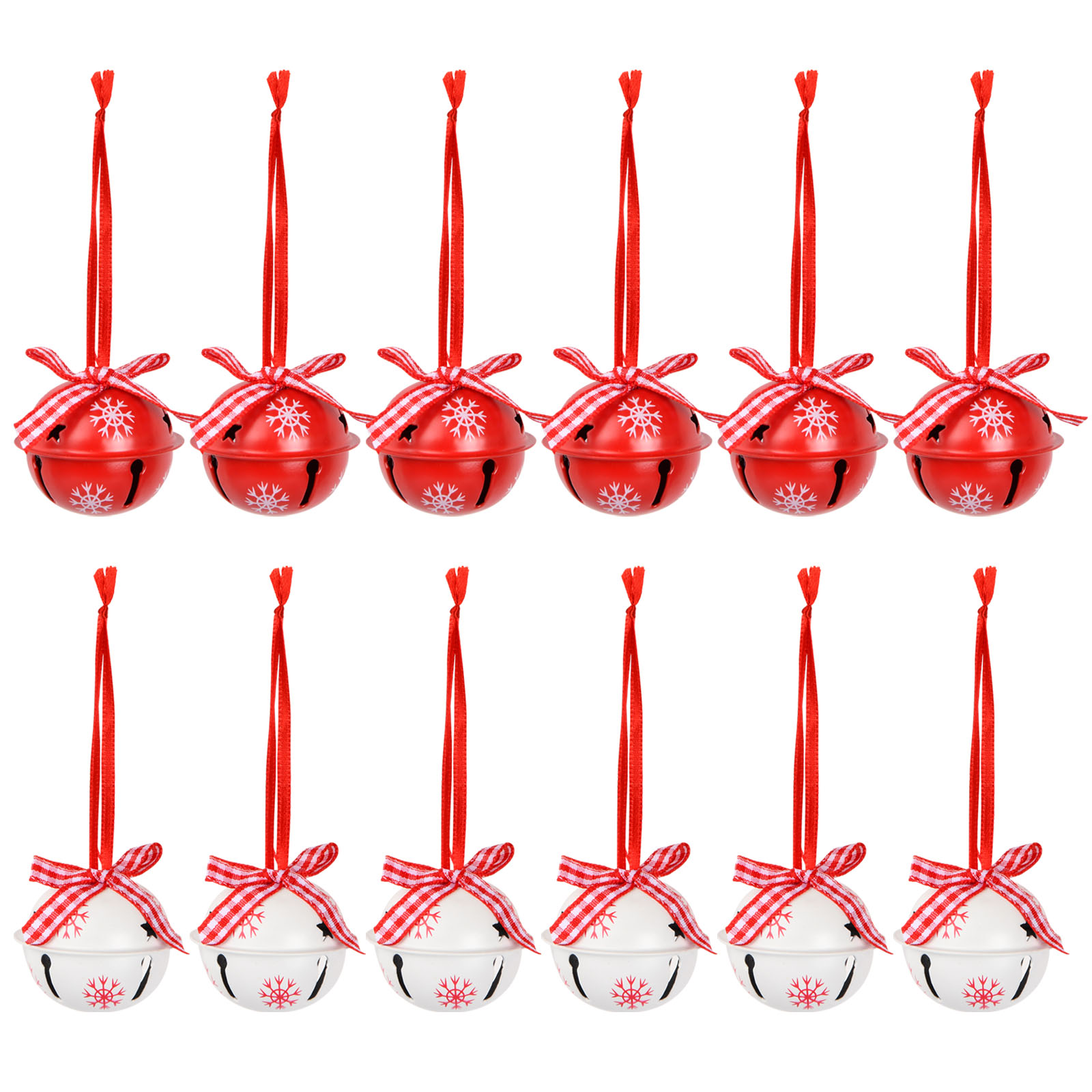 Mightlink Christmas Jingle Bells Ornaments Red White Bells Christmas Tree Hanging Pendant for Home Party Decorations, Women's, Size: One Size