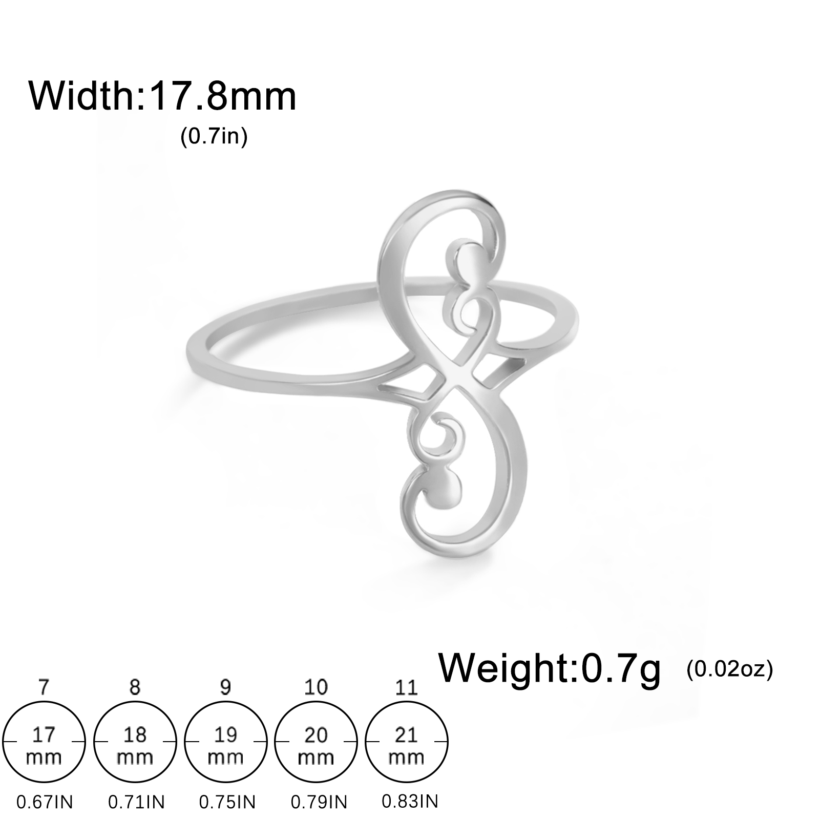 Rings Highly Polished Infinity Stainless Steel Ring Scr4083 Stainless / 8 Wholesale Jewelry Website 8 Stainless Unisex