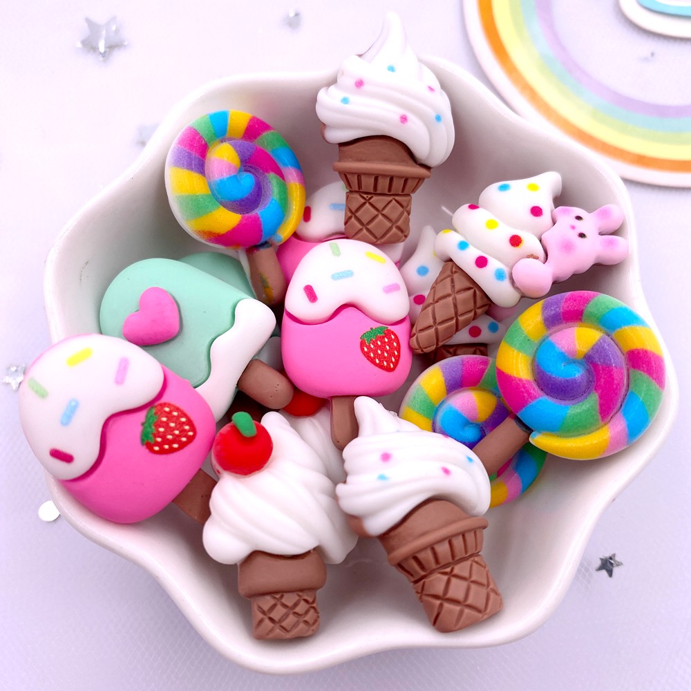 1PCS Cute Ice Cream straw topper covers Popsicle Pig and Bear