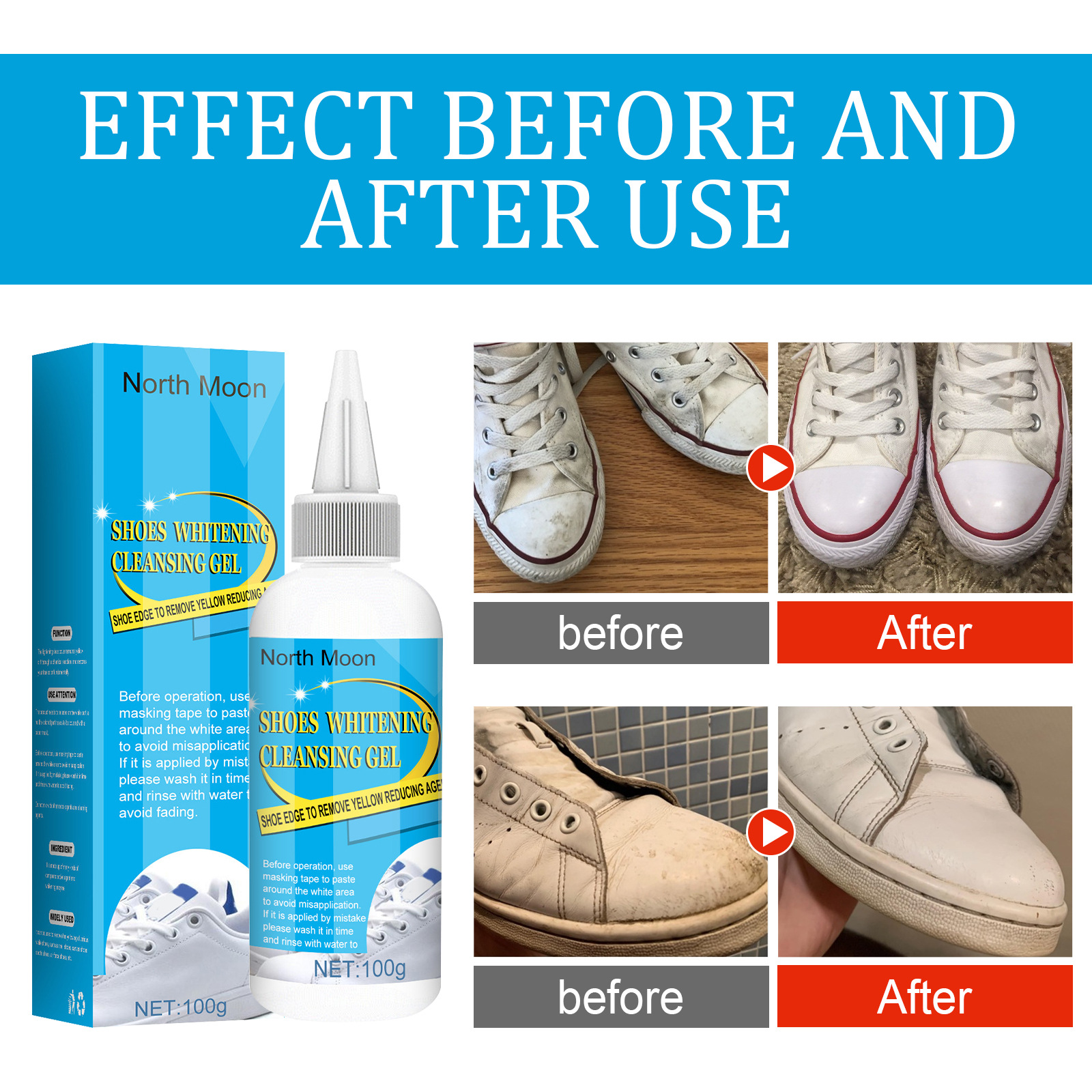 Shoe Cleaner White Shoe Cleaner,Shoe Whitener Cleansing for Sneakers,White  Shoe Polish for Sneakers,Shoe Stain Remover, Shoe Cleaner for White
