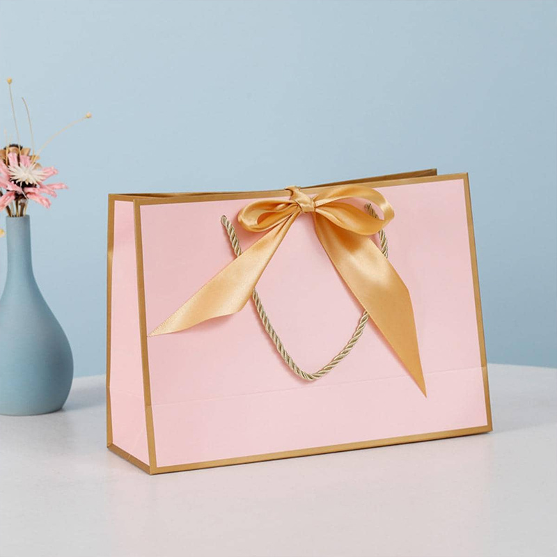 Large Golden Gift Bags For Present Birthday Party Wedding - Temu