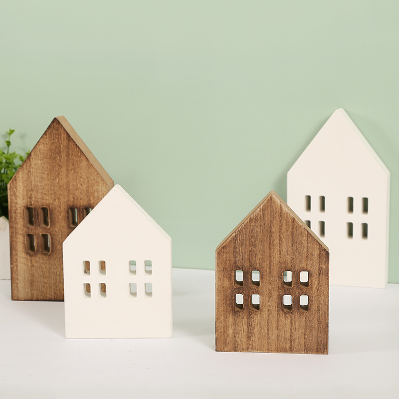 Miniature Wood Crafts Ornaments Chalet Nordic Living Room - Temu