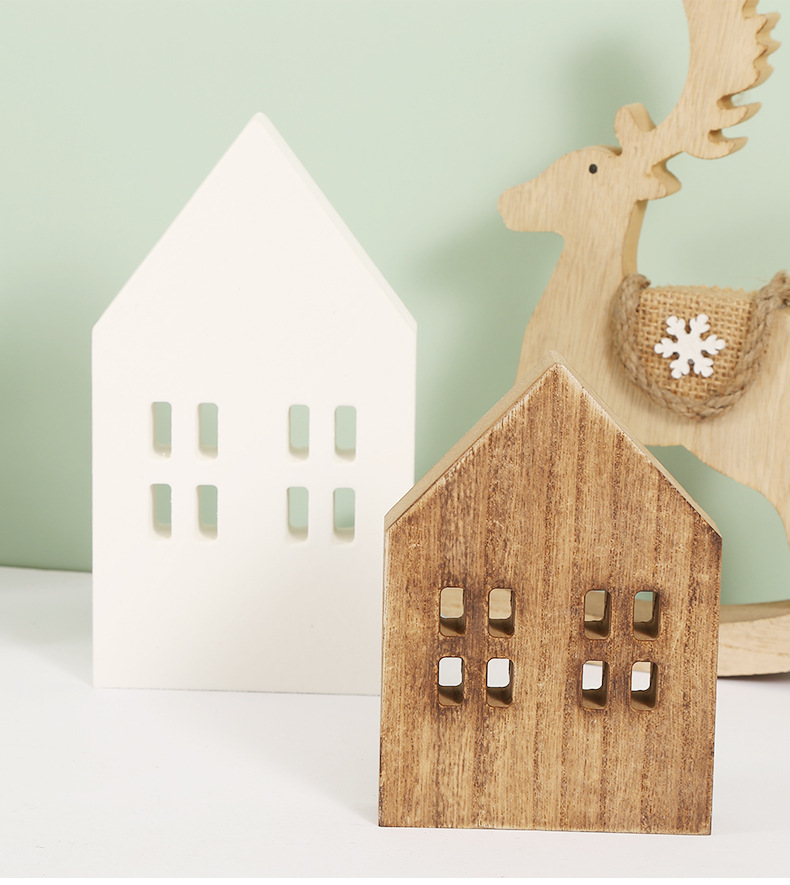 Miniature Wood Crafts Ornaments Chalet Nordic Living Room - Temu