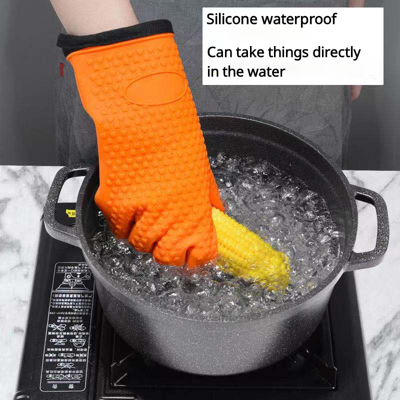 Silicone Oven Mitts Solid Color Heat Resistant Mitts - Temu