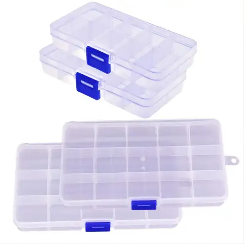 12pcs Plastic Bead Containers Adjustable Dividers Box 24