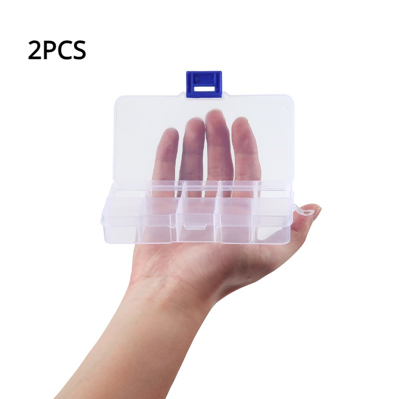 2pcs of Clear Plastic Storage Bead Container Box Case,15