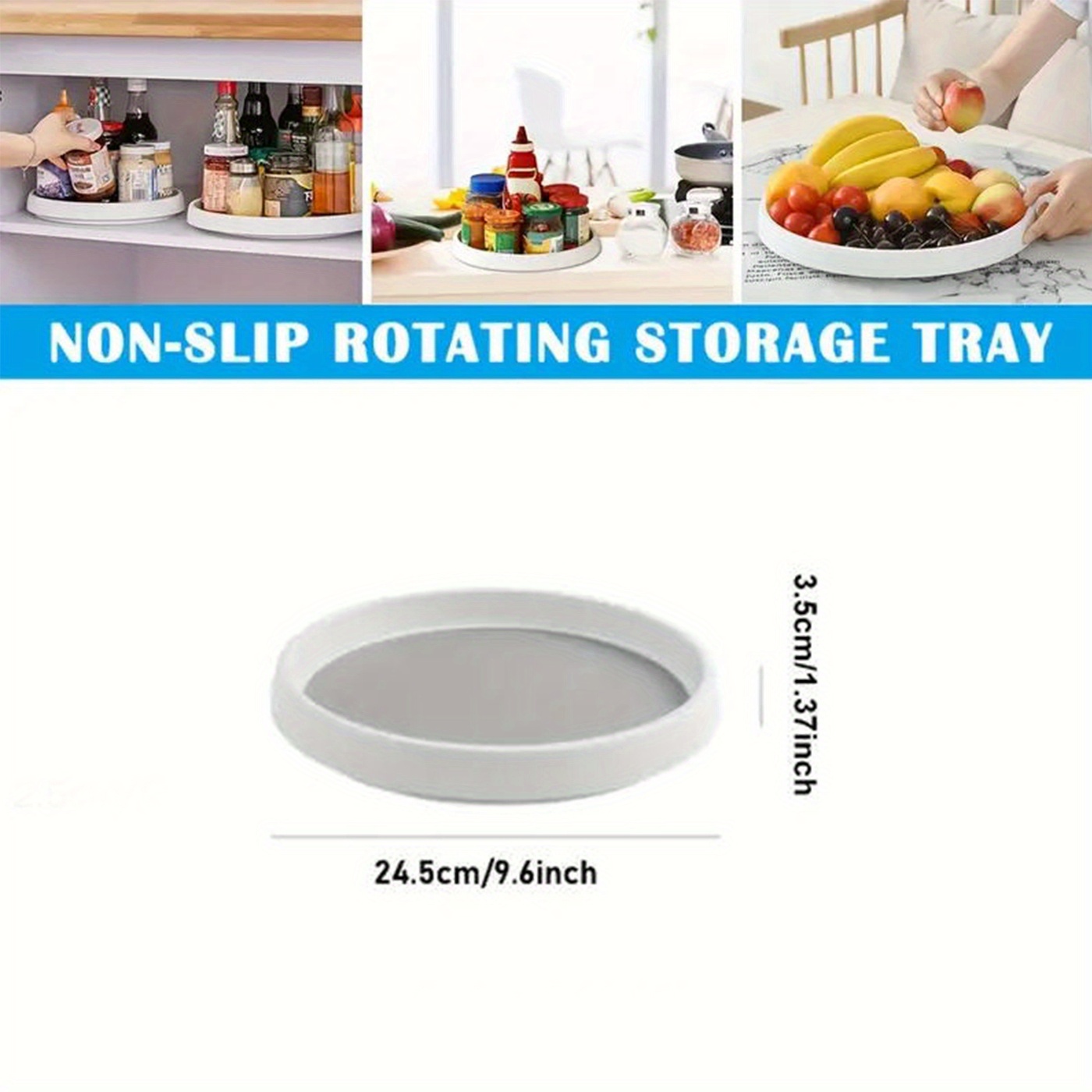 360° Spice Rack Rotatable Storage Tray Refrigerator Rotating - Temu