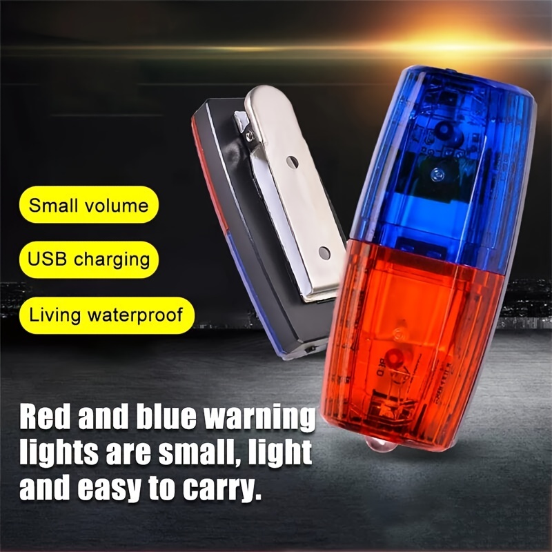 Jd003 Led Red Blue Light Safety Warning Lights With - Temu