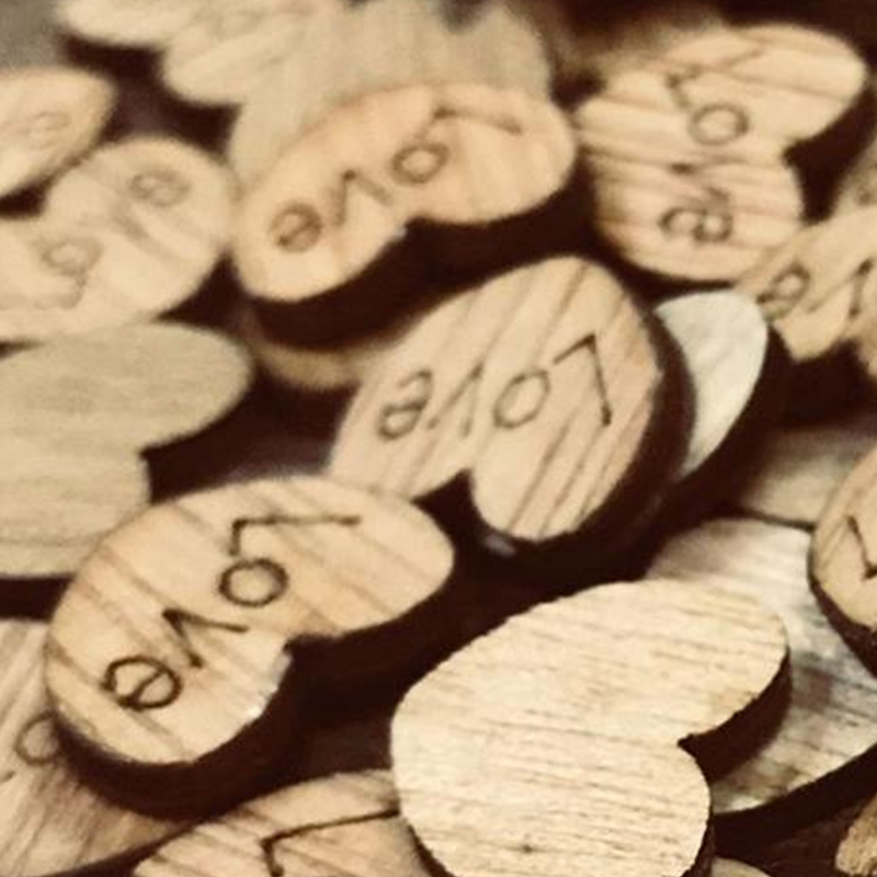 100pcs Wooden Love Decoration Table Decor Confetti Wedding Supplies