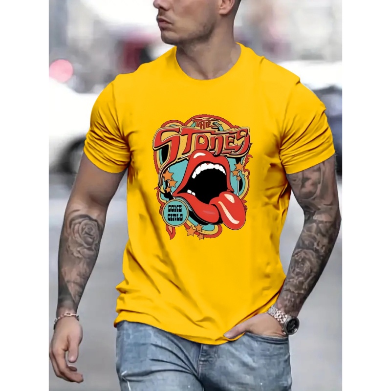 

T-shirt pour hommes à motif de bande dessinée de style rétro américain pour l'été en plein air, vêtements décontractés pour hommes