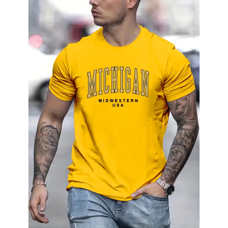 

Print Men's T-shirt For Summer Outdoor, Trendy Street Male Clothing