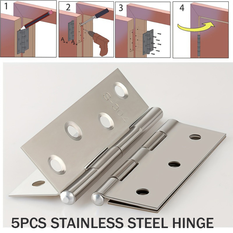 2 PCS Galvanized Cold Rolled Steel Self-Locking Hinges Metal