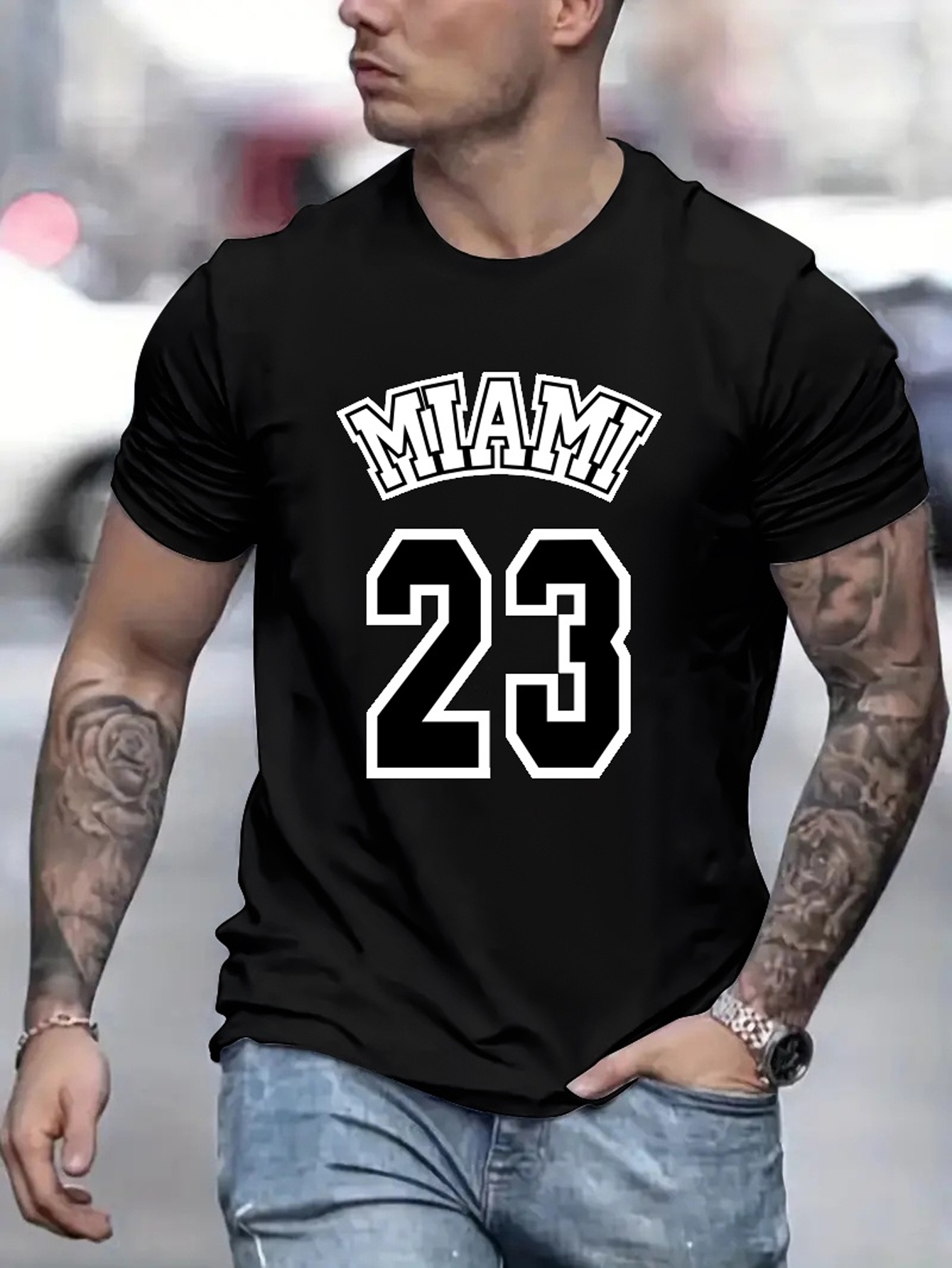 Camiseta Estampado Miami 23 Hombre Verano Aire Libre Temu Mexico