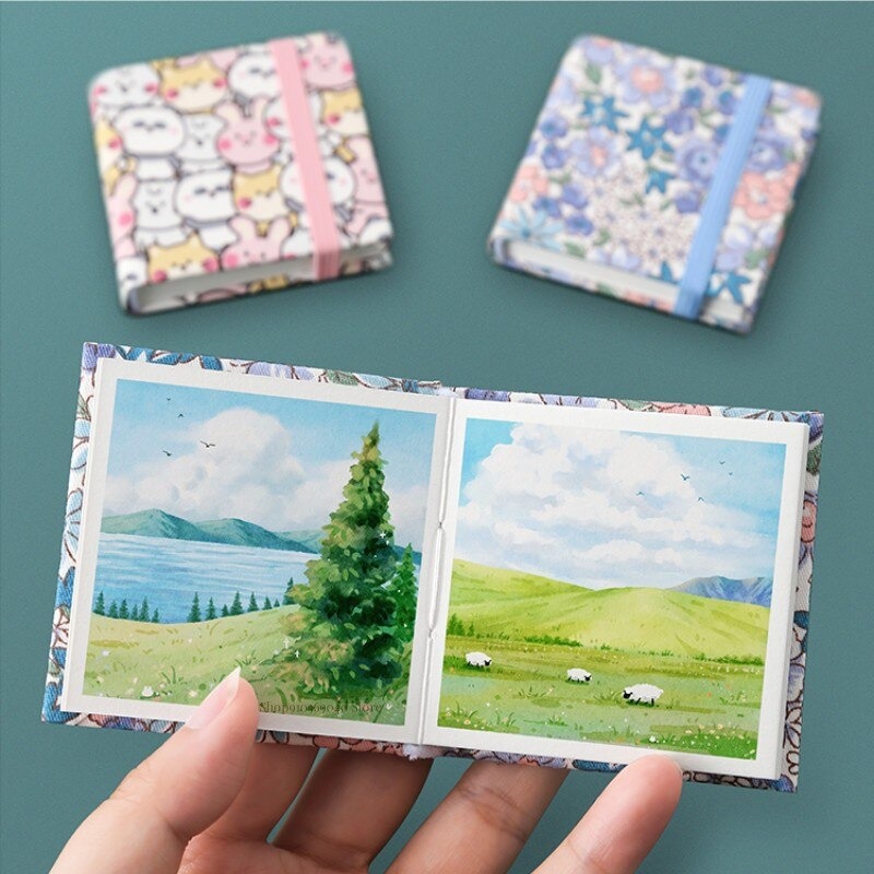 LYML.E1 2PCS Mini Watercolor Sketchbook,Portable Mini Watercolor Notebook,  Travel Sketchbook,300g Watercolor Textured Drawing Papers.