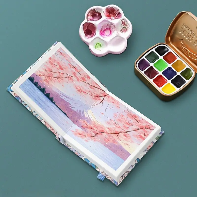 300g Mini Portable Watercolor Book Travel Sketch Paper Fine Grain Kawaii  Sketchbook For Artist Students Painting Art Supplies
