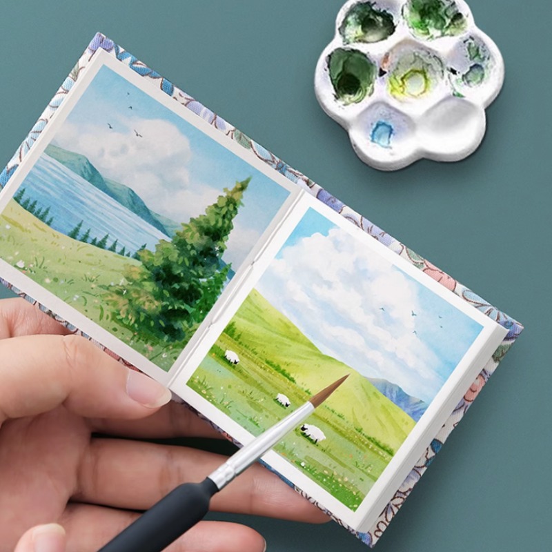 Travel Watercolor Book 300g Mini Portable Sketch Book Medium And Thick  Texture Pu Cover Art Student's Painting Art Supplies - Sketchbooks -  AliExpress