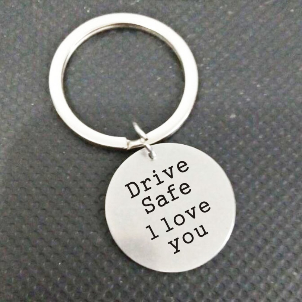 LIBOOI Drive Safe Keychain, Have Fun Be Safe Make Good Choices Stainless Steel Keychain Christmas Birthday Gifts