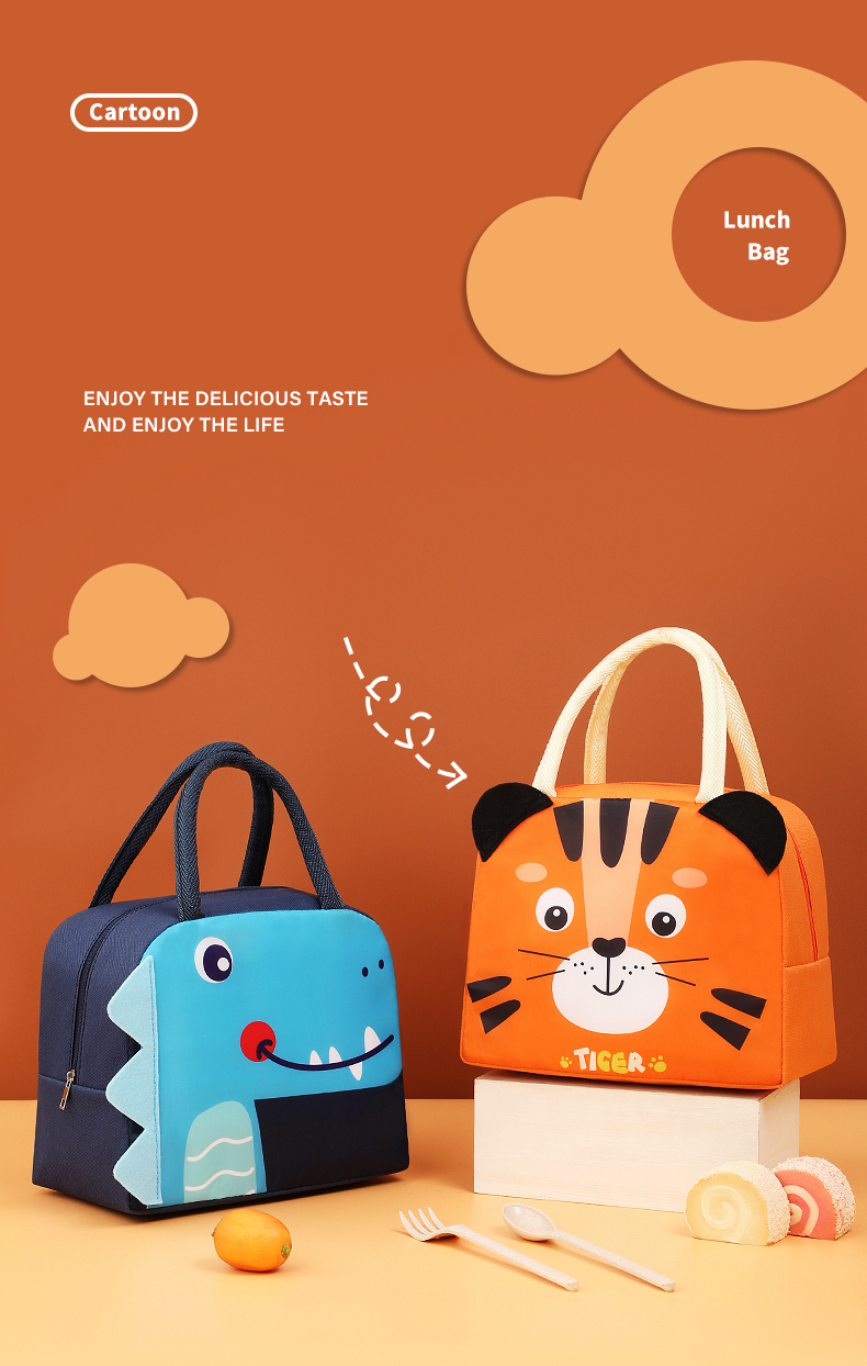Toddler Lunch Bag with Water Bottle Holder Lunch Box Set for Men Lunch Bag  Insert Portable Thickened Thermal Insulation Bento Bag Cartoon Thermal