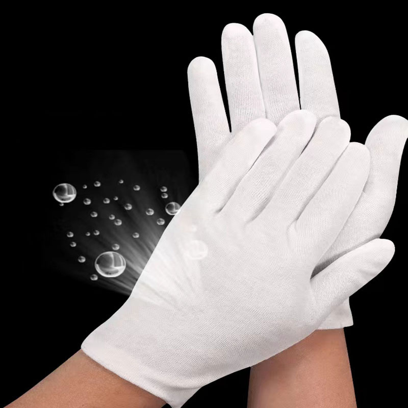 Guantes de algodón, 30 guantes de algodón blanco para manos secas, eczema,  guantes de algodón lavables para hombres y mujeres, guantes de tela