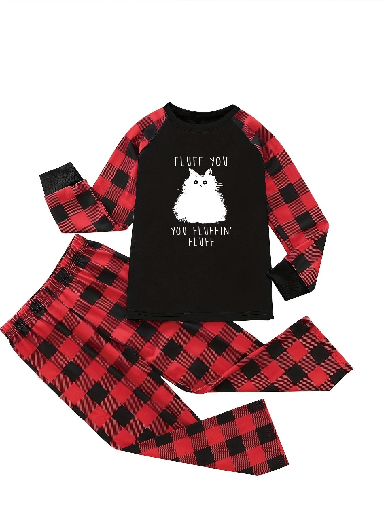 Mouse & Plaid Print Tee & Pants Lounge Set