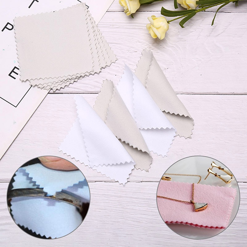 50pcs 8x8cm Jewelry Cleaning Cloth Polishing Cloth For Sterling
