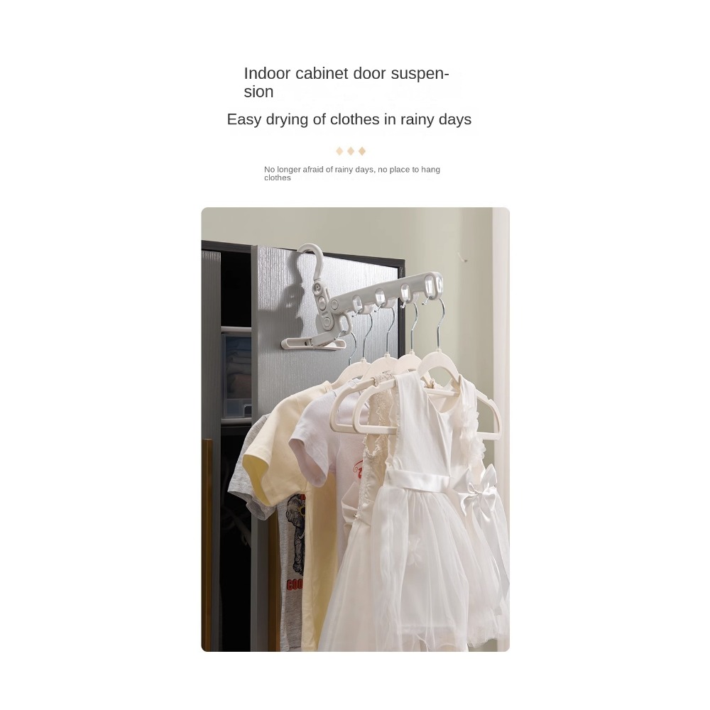 Foldable Travel Hanger Rack 5 Holes Sturdy Plastic Hanger