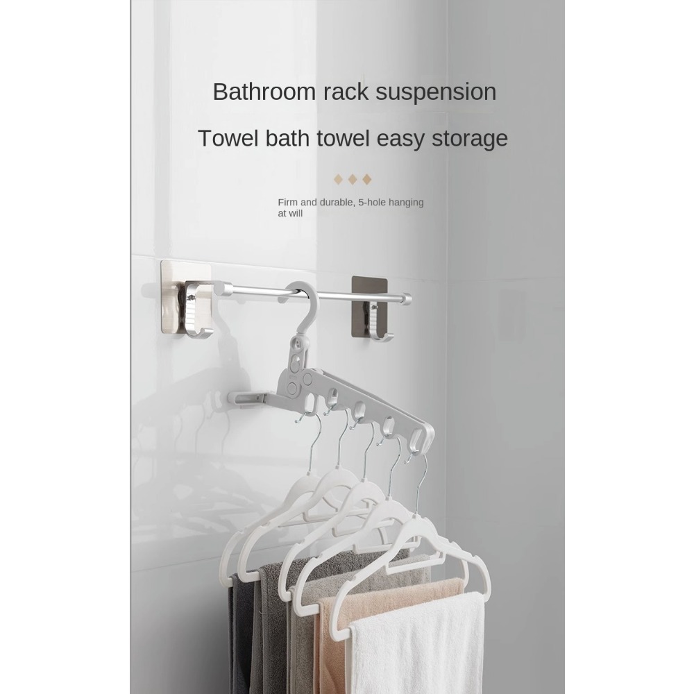 Foldable Travel Hanger Rack 5 Holes Sturdy Plastic Hanger