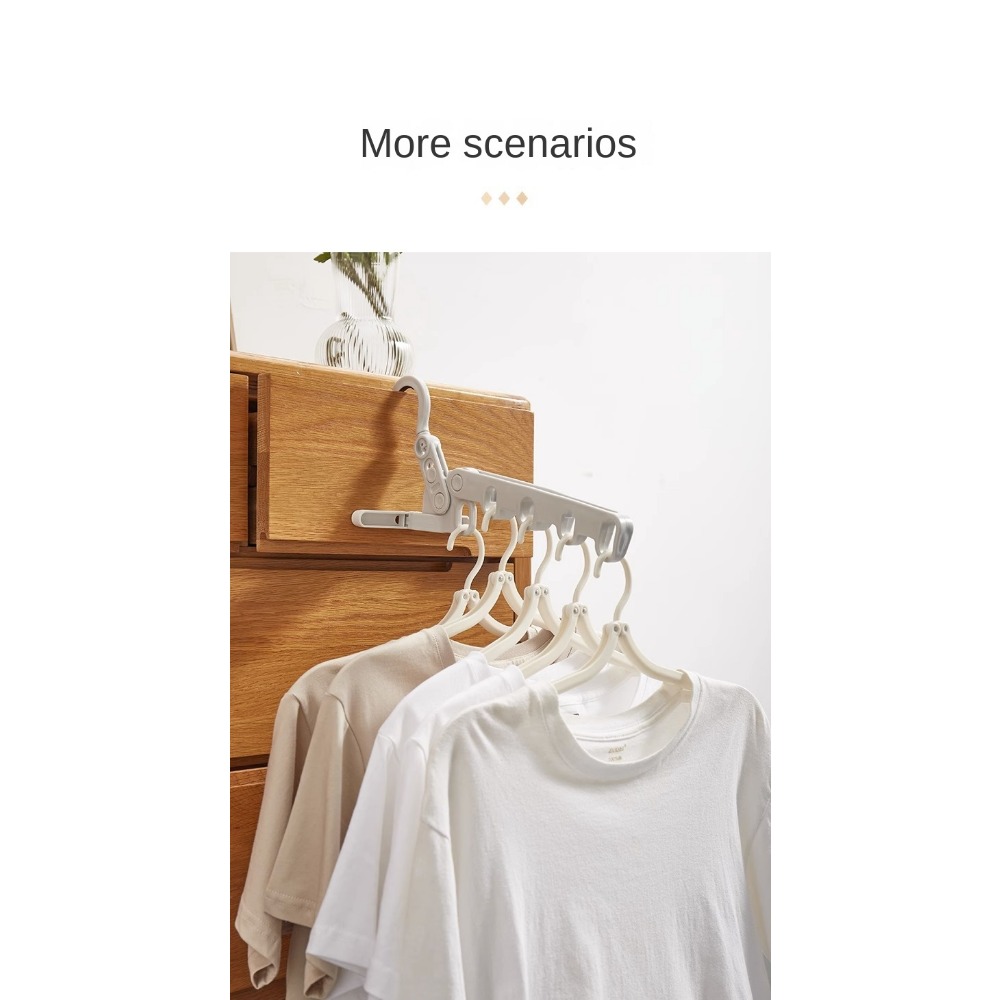 Foldable Travel Hanger Rack 5 Holes Sturdy Plastic Hanger