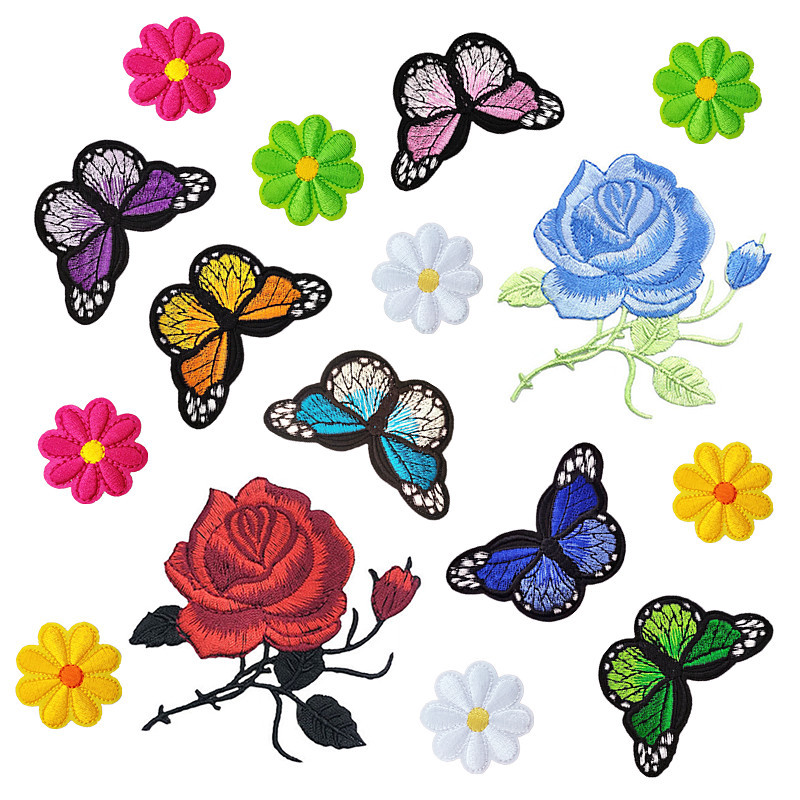 Diy Embroidered Butterfly Mesh Butterfly Fabric Stickers - Temu