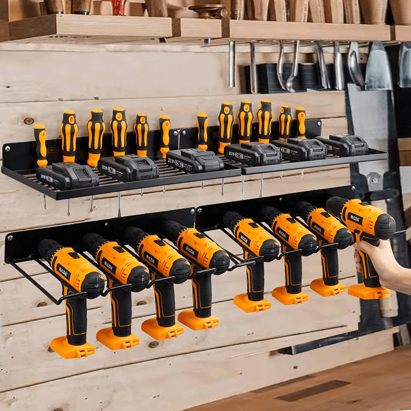 Power Drill Organizer Wandmontiertes Elektrowerkzeug-Aufbewahrungsregal für  Werkstatt, Garagen-Organizer