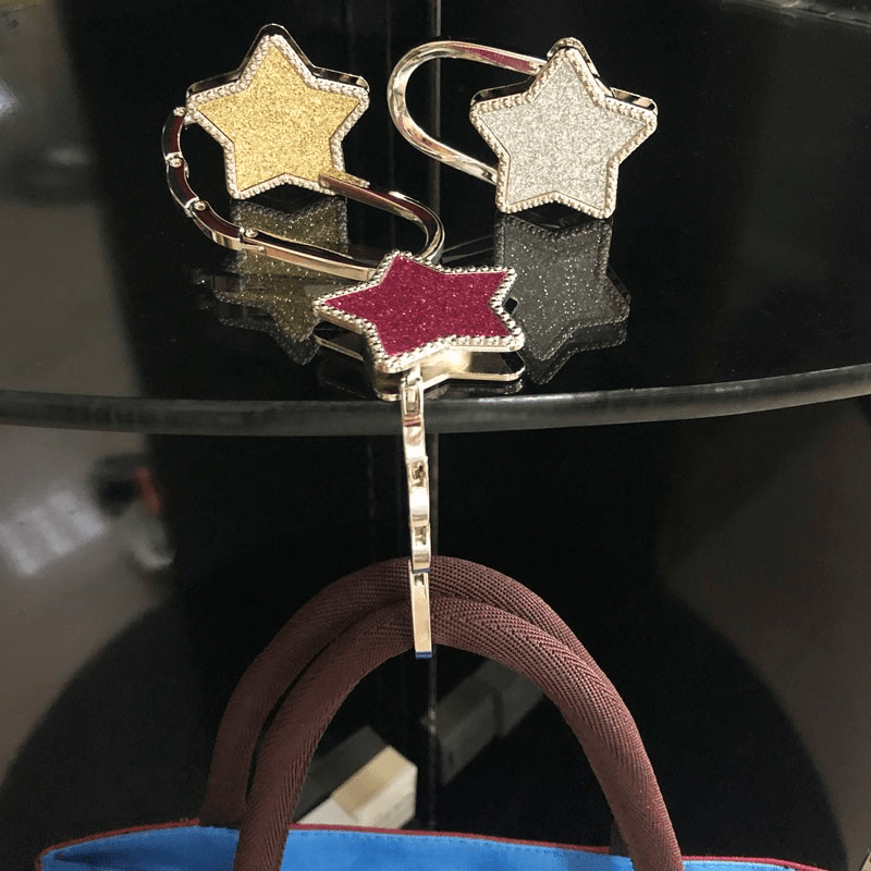 Portable Foldable Handbag Purse Holder Hook Hanger Table Edge Hanging Hooks  for Handbag Decoration Women Bag Organizer 