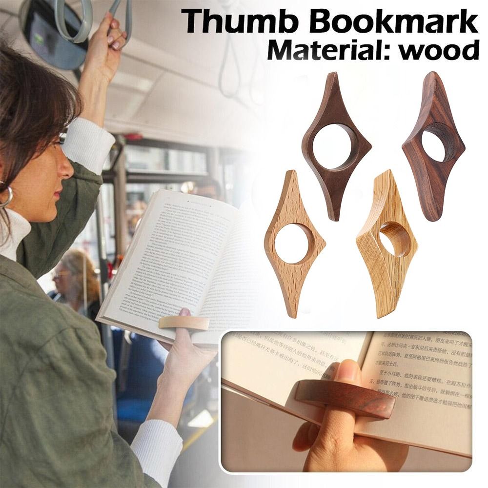 Soporte de página de libro, soporte para páginas de libro de dedo pulgar  para lectura, marcador de libros de madera, herramienta de abridor de  libros