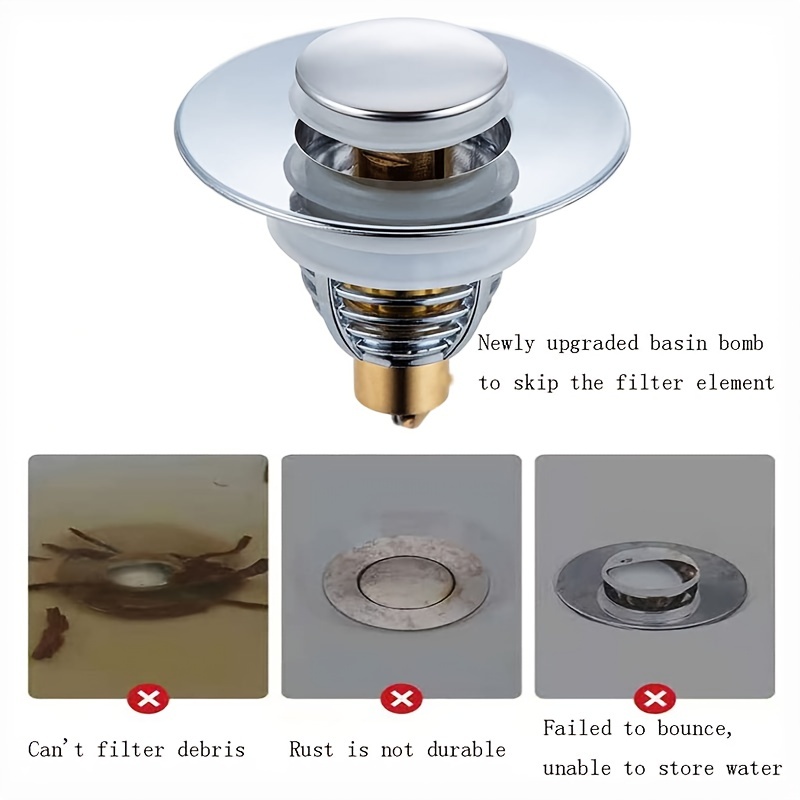  Upgraded 2 in 1 Bathtub Stopper with Drain Hair