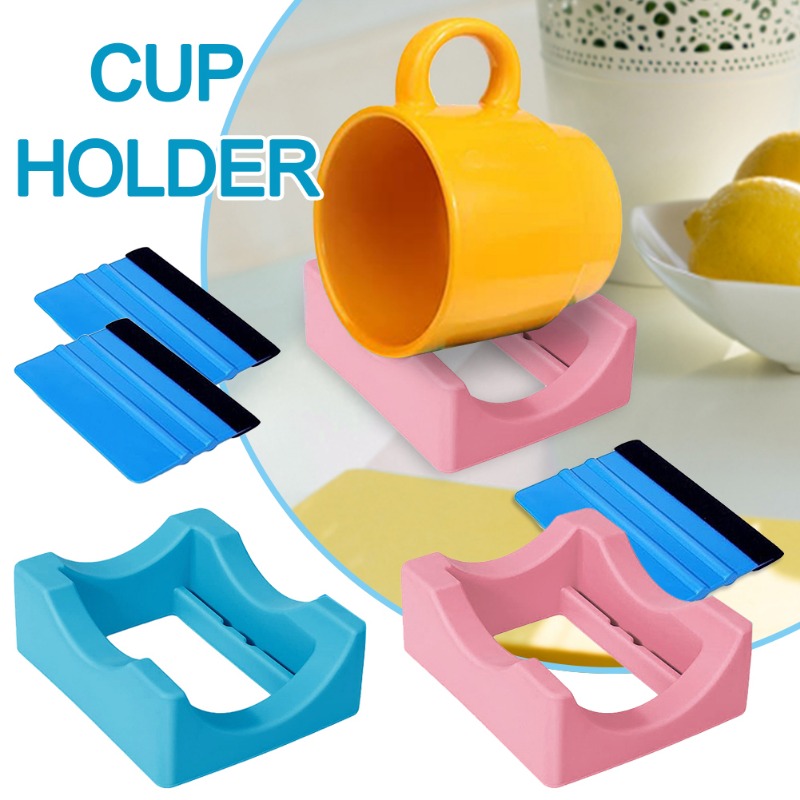 Mug Glass Cup Cradle Silicone Cup Holder With Builts-in Slot