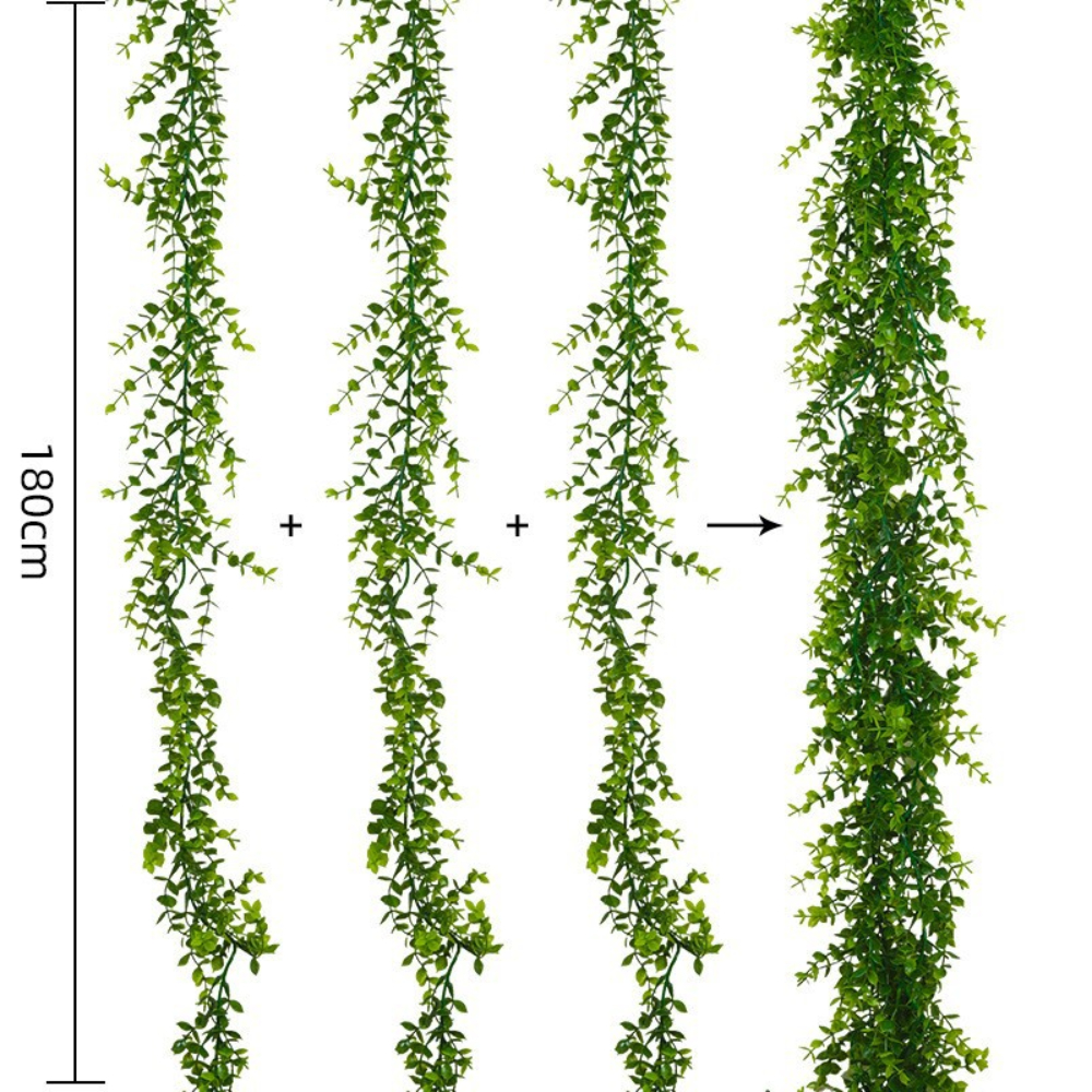 Image of 1 Pack Faux Eucalyptus Garland Plant, Artificial Vines Hanging Eucalyptus Leaves Greenery Garland For Wedding Backdrop Arch Wall Decor, 5.5 Feet/pcs Uv Protected Indoor Outdoor