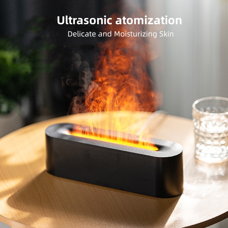 1pc simulation flame aroma diffuser new 3d fire air humidifier ultrasonic cool mist maker fogger color led light essential oil aromatherapy diffuser for home office details 5