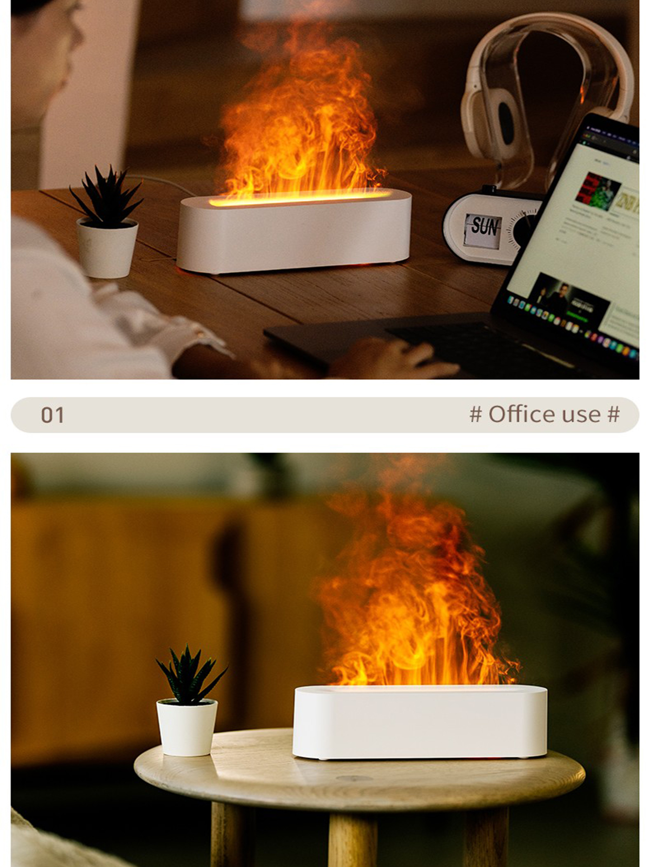 1pc simulation flame aroma diffuser new 3d fire air humidifier ultrasonic cool mist maker fogger color led light essential oil aromatherapy diffuser for home office details 10