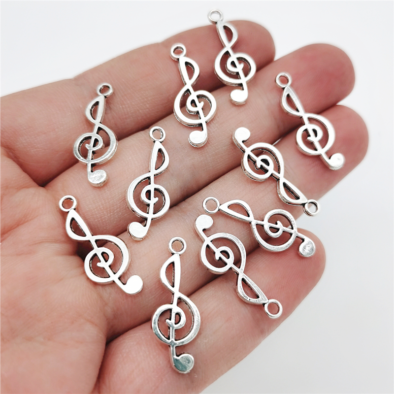 TEMU 10pcs Antique Silvery Color Musical Note Charms Pendants For Handmade Diy Necklace Bracelets Jewelry Making