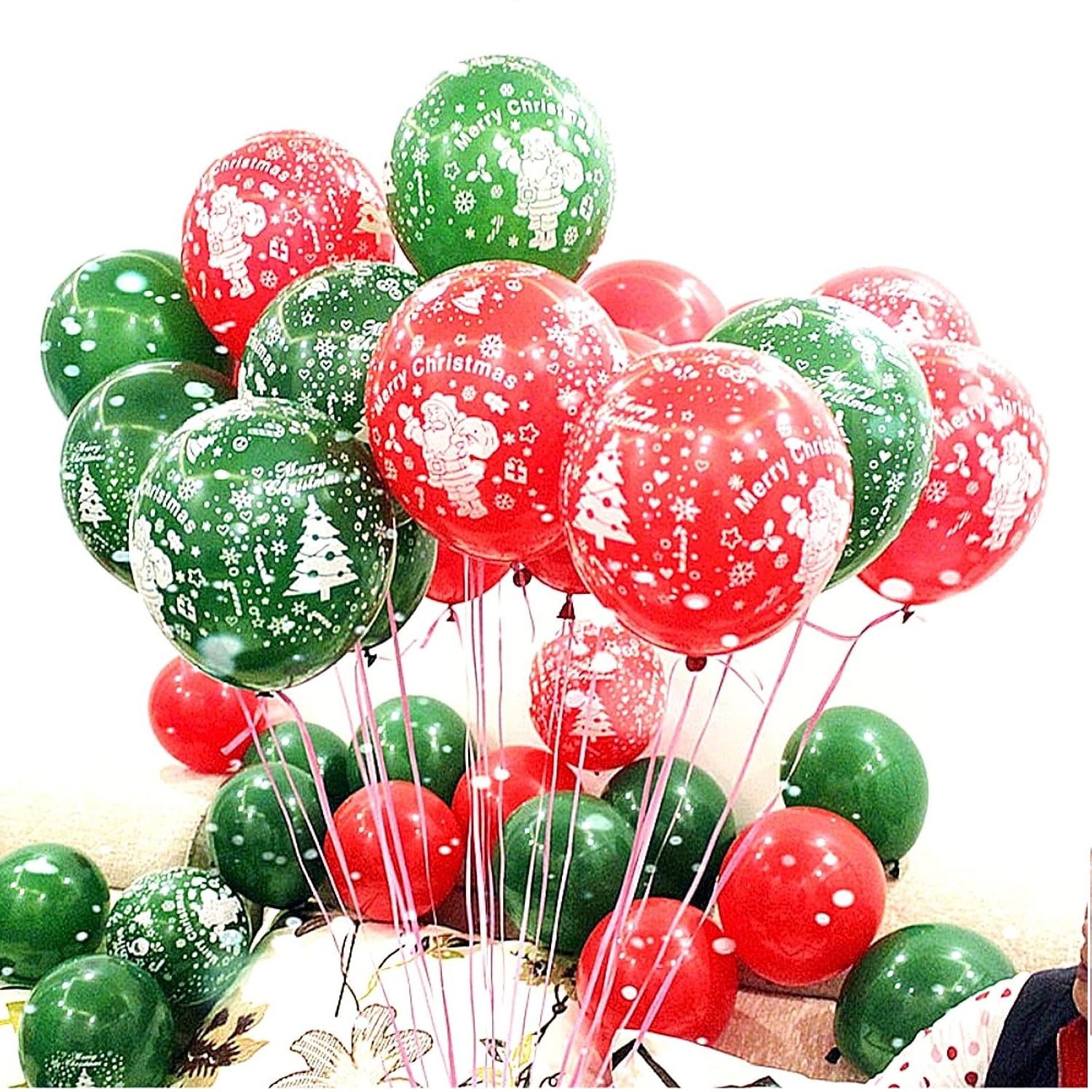 Ballon helium bonbon de Noel vert - Décoration de Noel