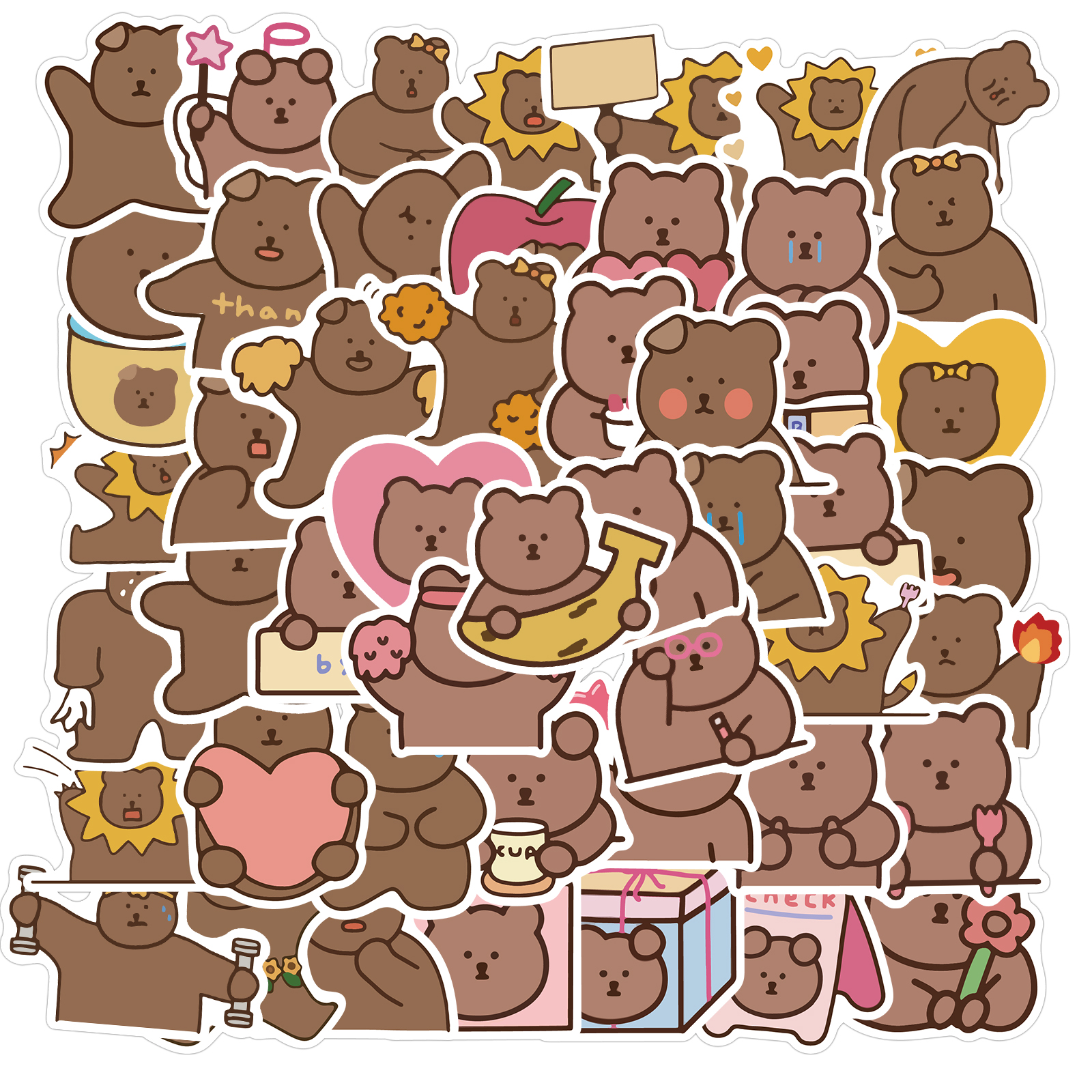 Cute Cartoon Bear Stickers Waterproof Pet Scrapbooking - Temu