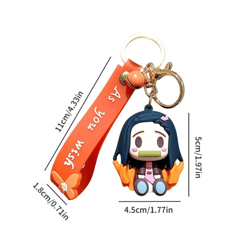 Car Key Chain Silicone Doll Anime Pendant Cartoon Key Ring - Temu